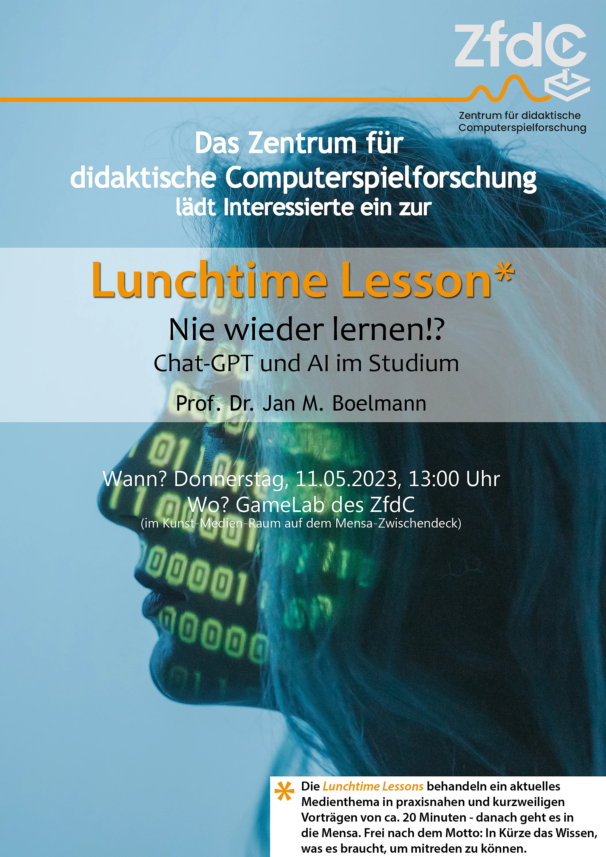 Lunchtime Lesson: Nie wieder lernen!? Chat GPT und AI im Studium