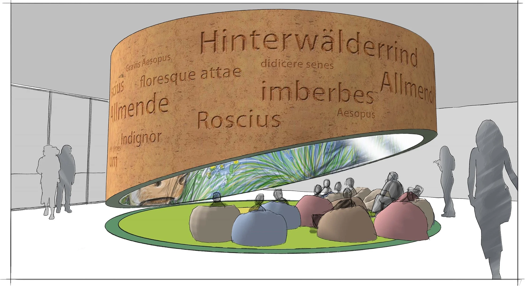 Besucherzentrum Todtnau Kinoelement des Entwurfs Besucherzentrum Todtnau