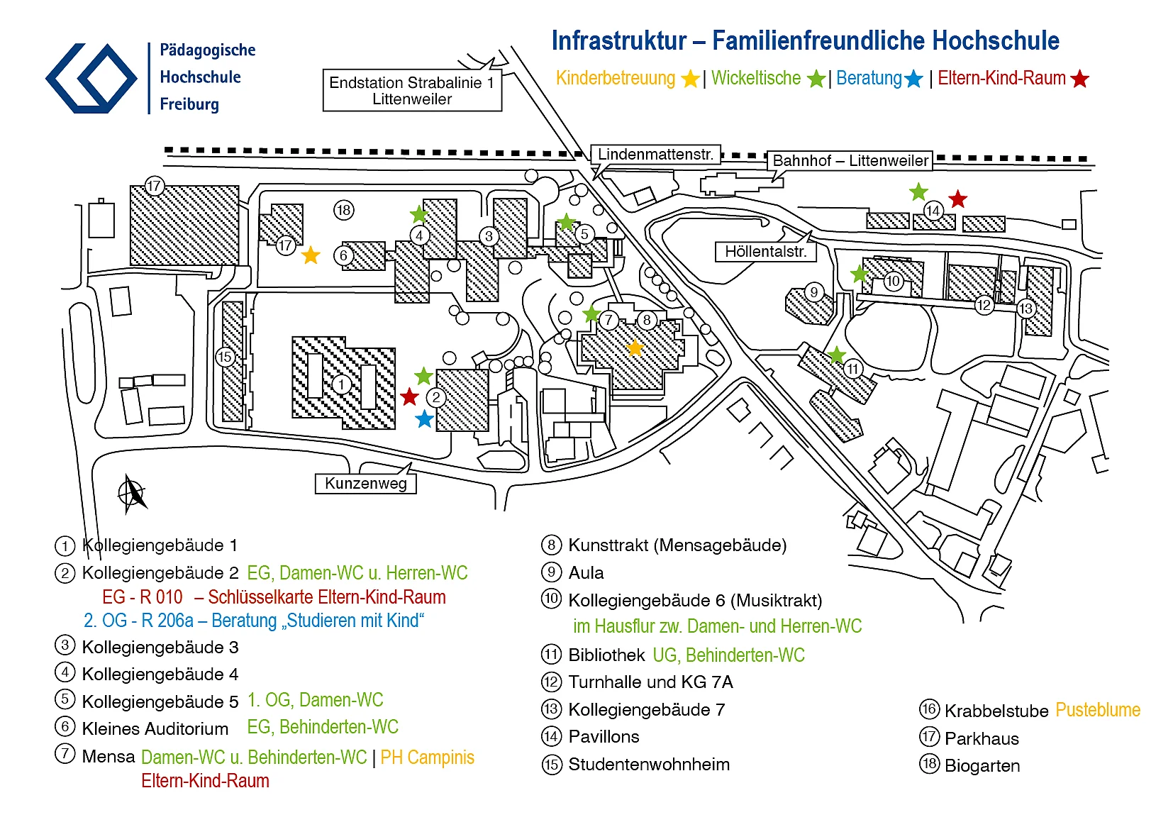 Lageplan der PH Freiburg Lageplan der PH Freiburg