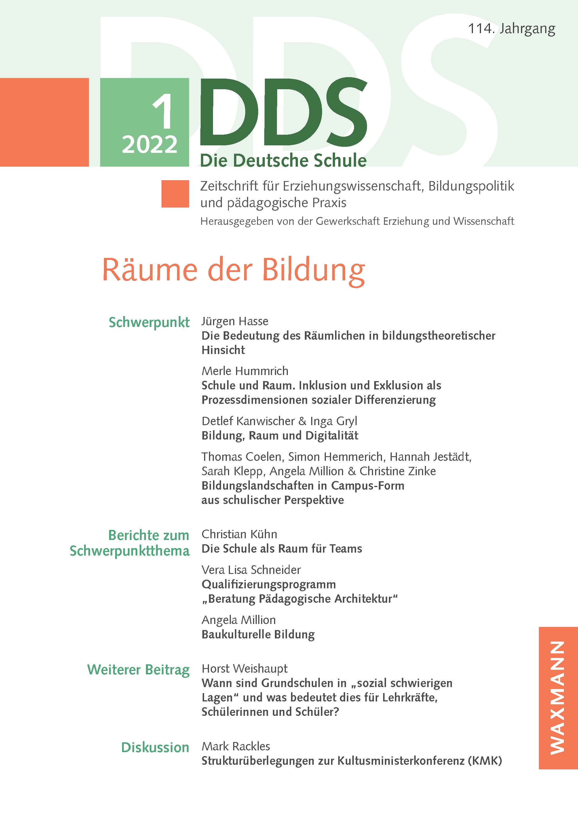 Titelbild DDS Räume der Bildung