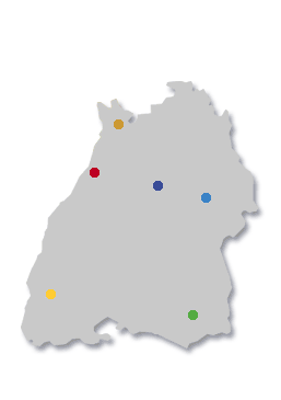 Landkarte mit PH Standorten