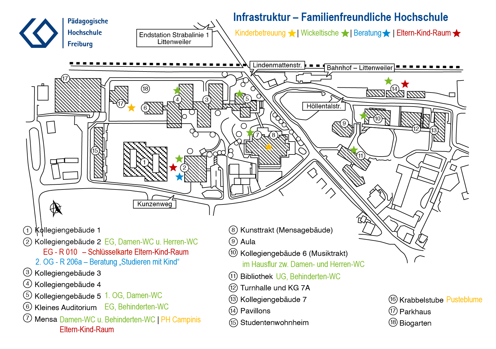 Lageplan der PH Freiburg Lageplan der PH Freiburg